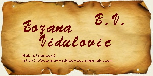 Božana Vidulović vizit kartica